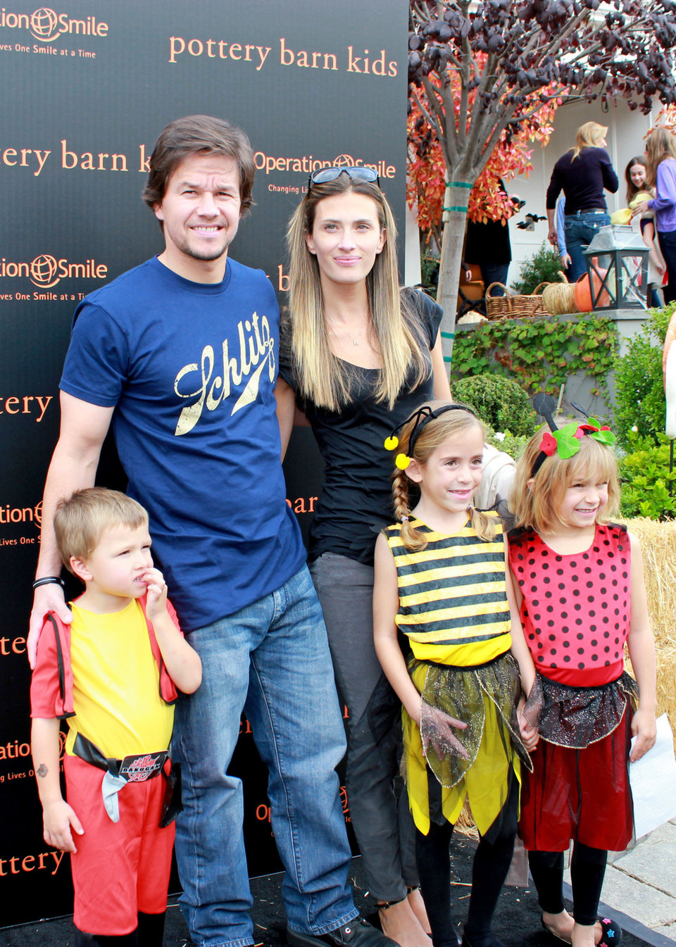 Mark Wahlberg, his wife Rhea Durham, and their three children attend the Pottery Barn Kids' Halloween Carnival benefitting Operation Smile in LA
